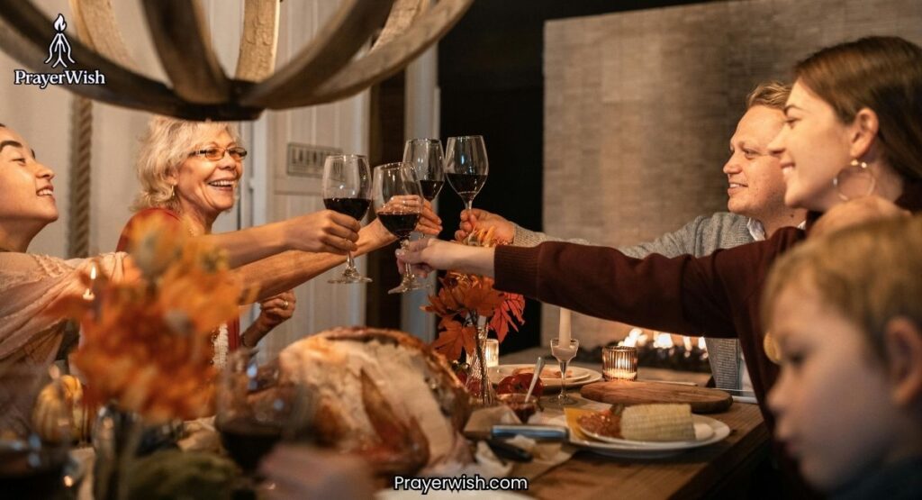 Prayer Before Meal on Christmas Party for Friends and Fellowship