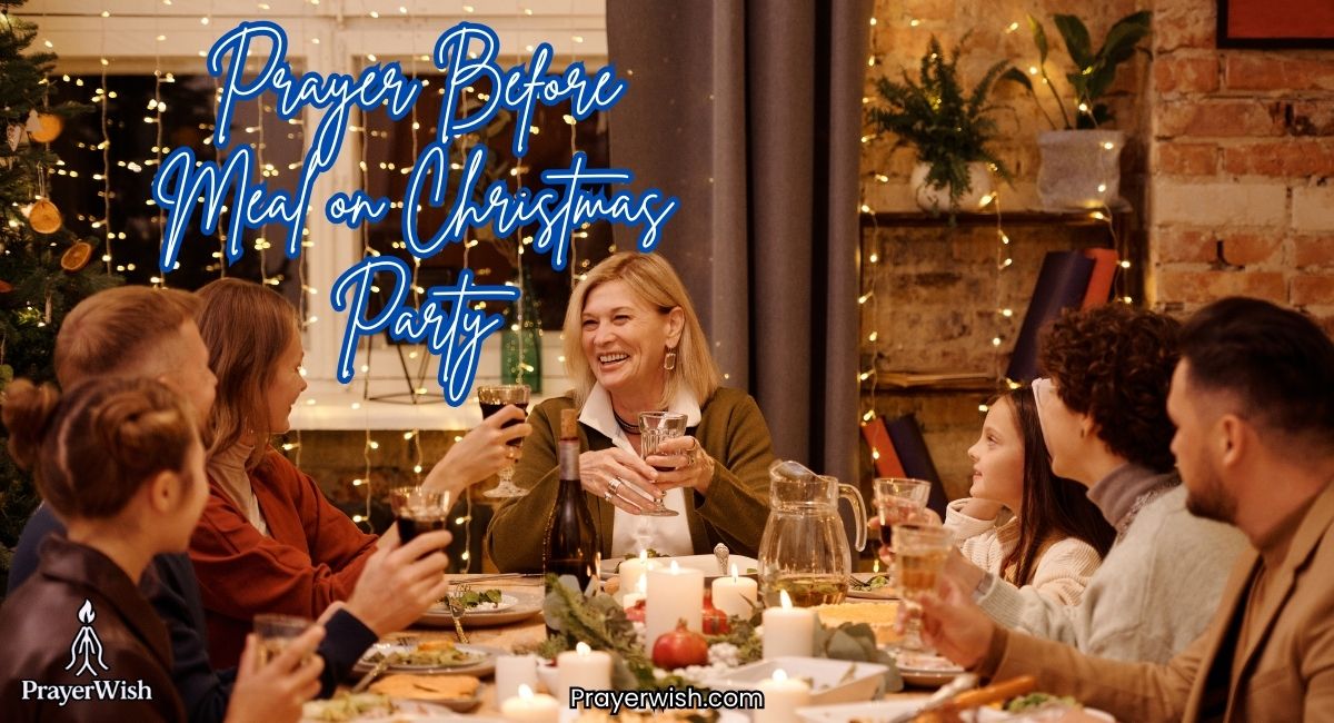 Prayer Before Meal on Christmas Party